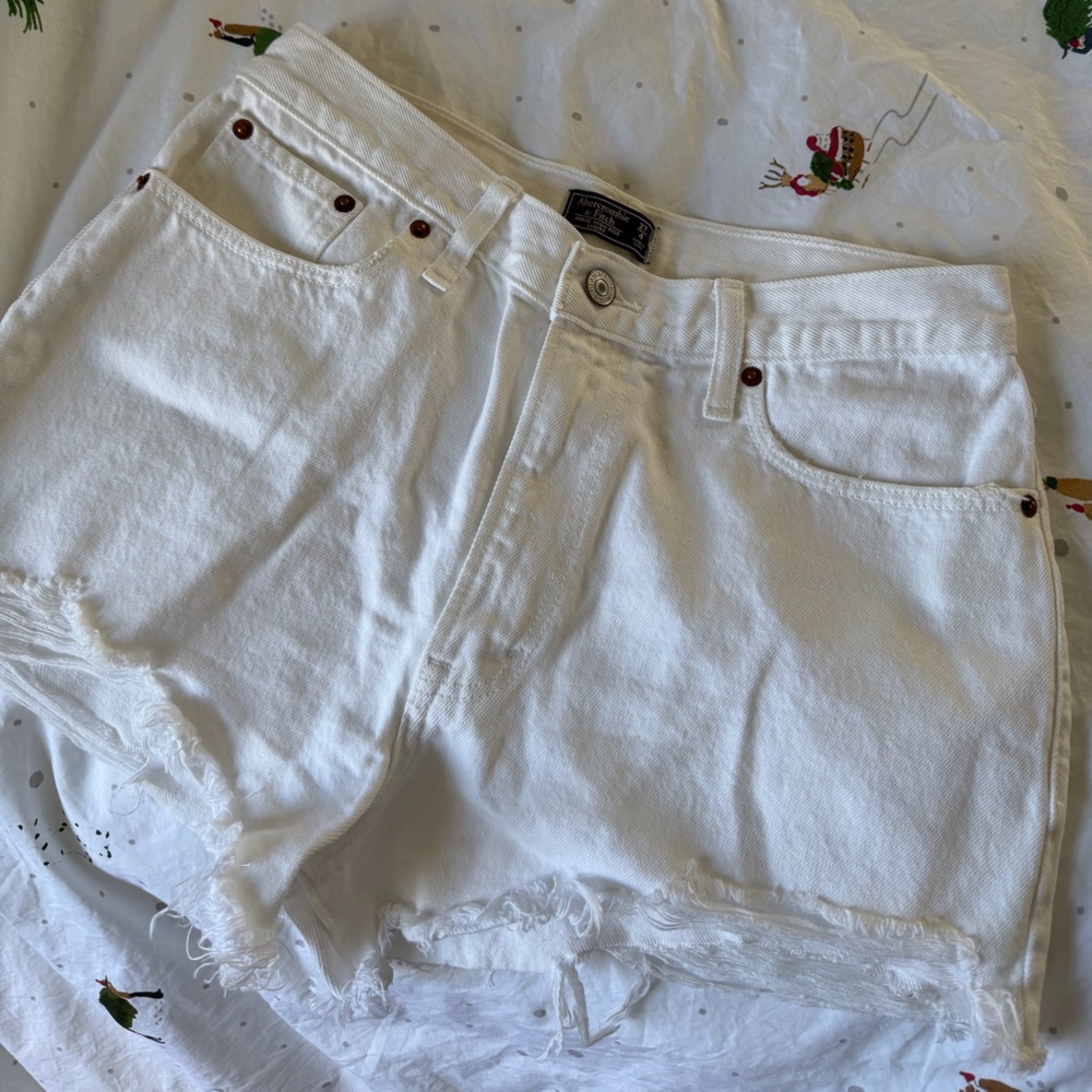 Abercrombie & Fitch White Jean Shorts